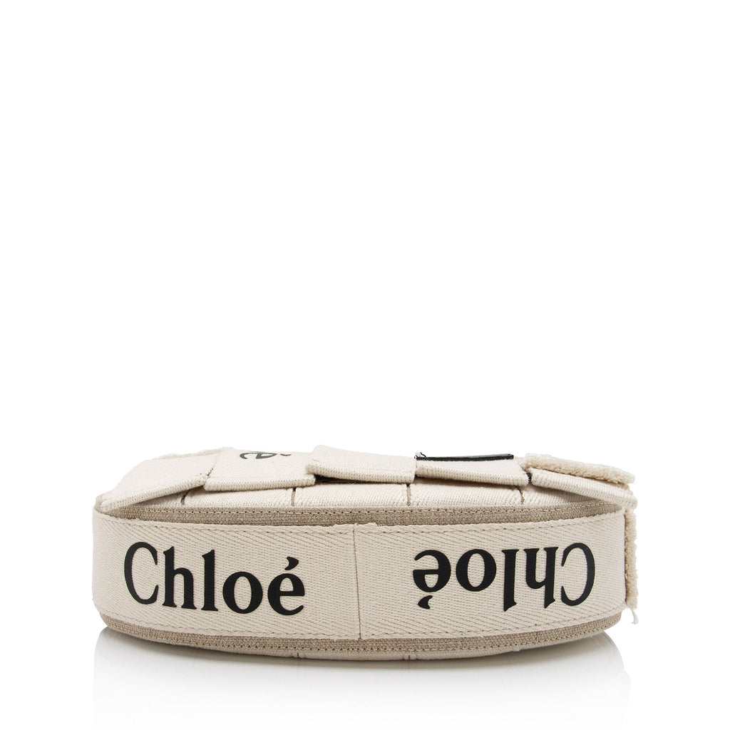 Chloe Linen Canvas Woody Crossbody Bag (SHF-wyyqtV)