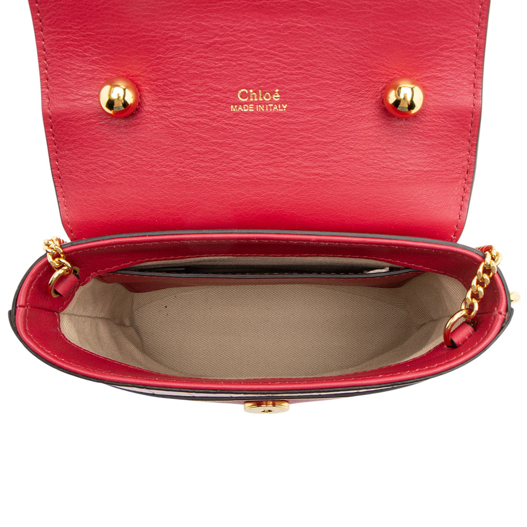 Chloe Croc Embossed Calfskin Aby Lock Small Top Handle
