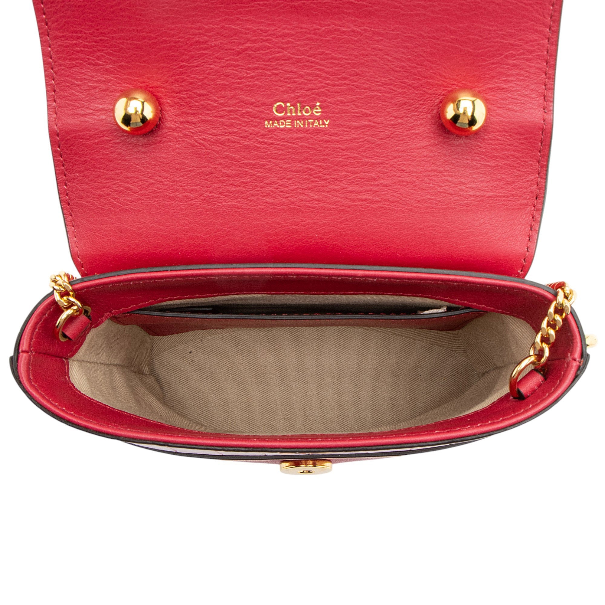 Chloe Croc Embossed Calfskin Aby Lock Small Top Handle