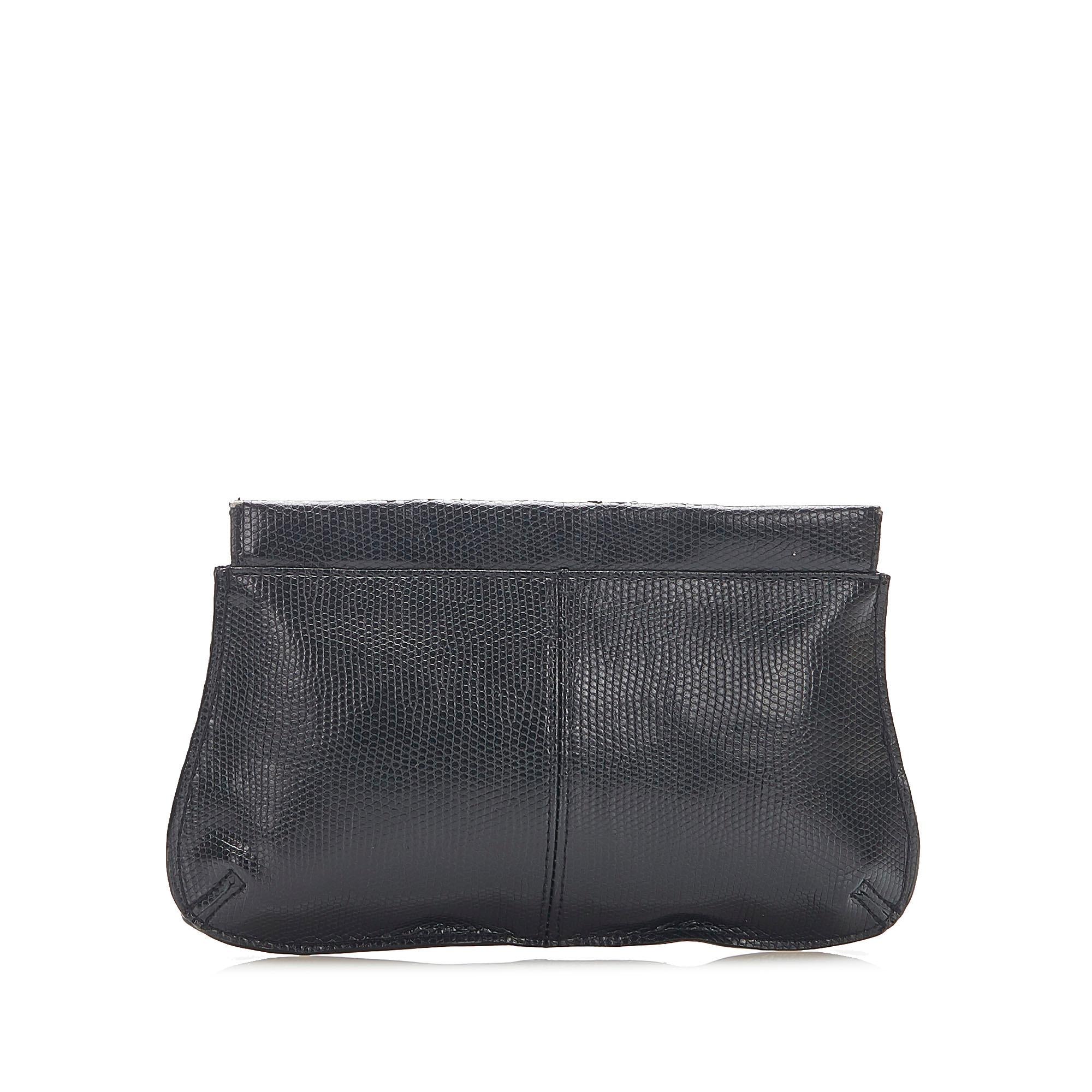Chloe Embossed Leather Clutch (SHG-22267)