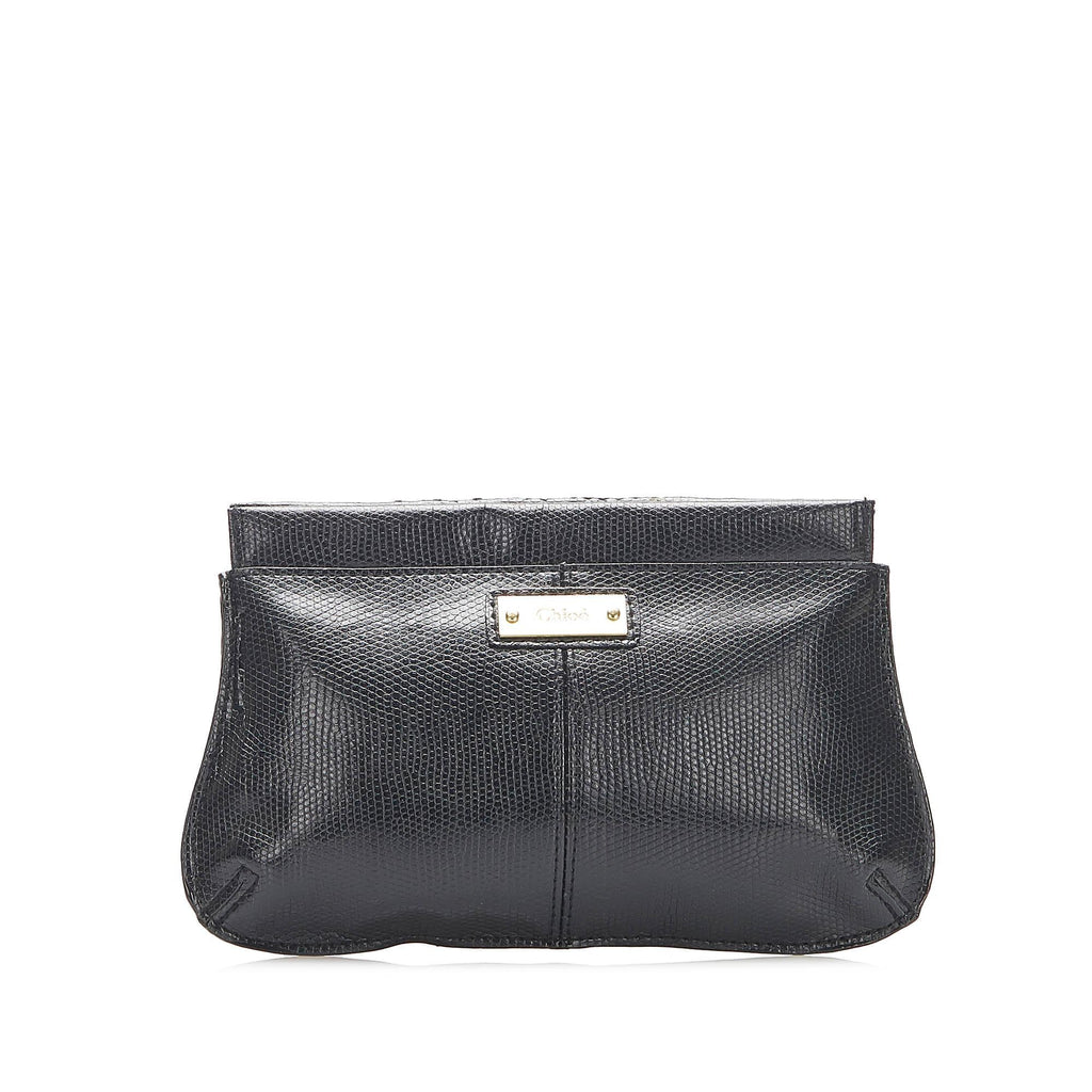 Chloe Embossed Leather Clutch (SHG-22267)
