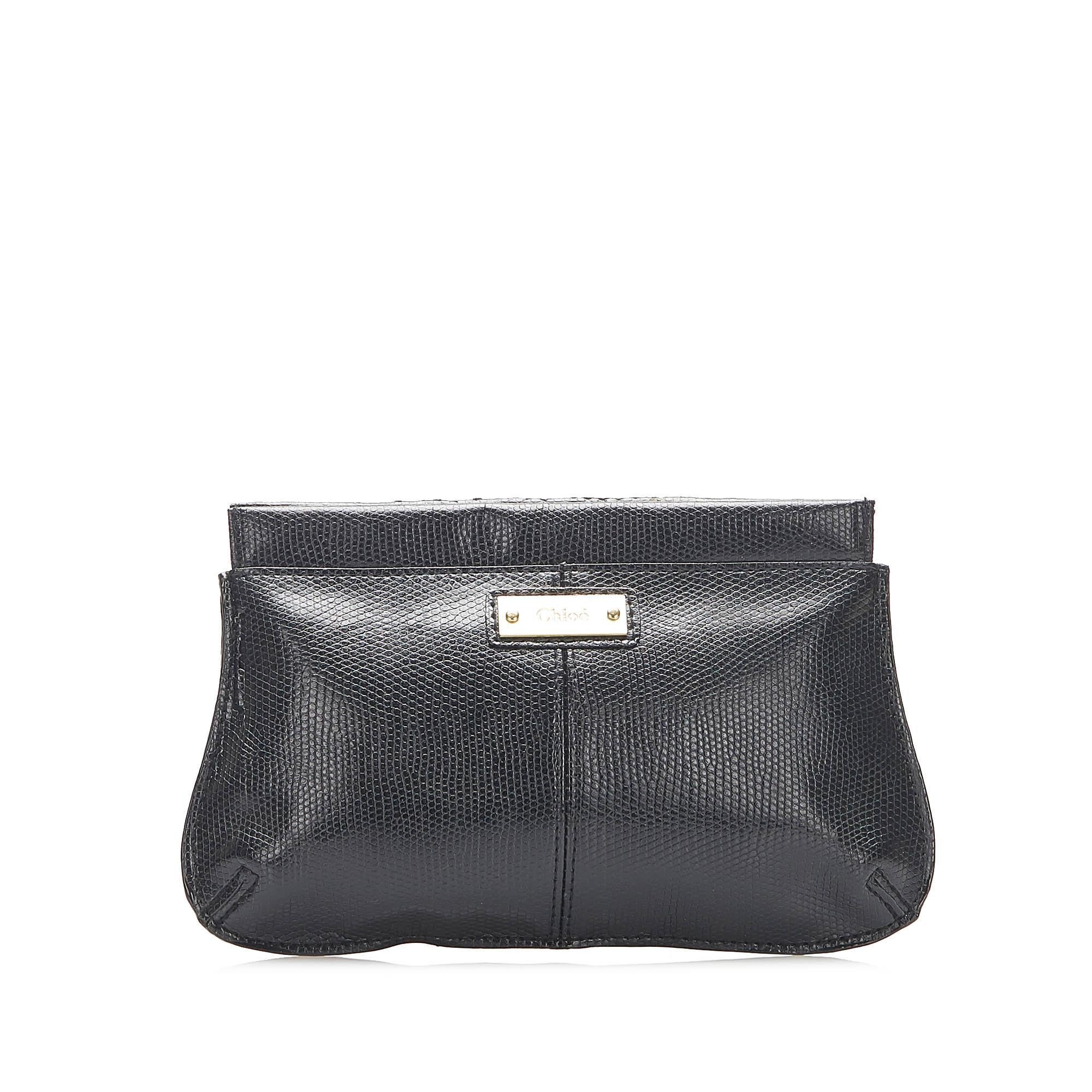 Chloe Embossed Leather Clutch (SHG-22267)