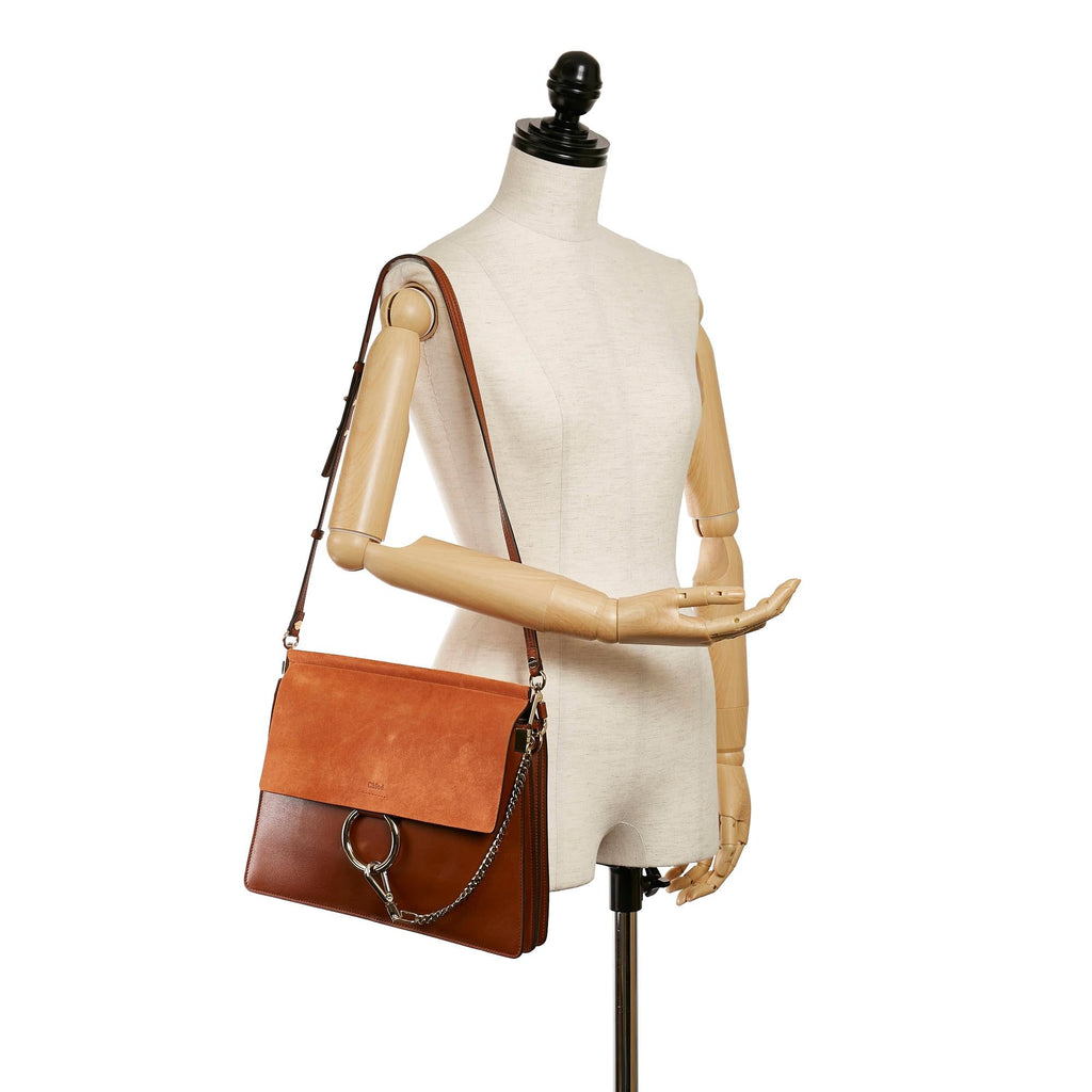 Chloe Faye Leather Shoulder Bag (SHG-30465)