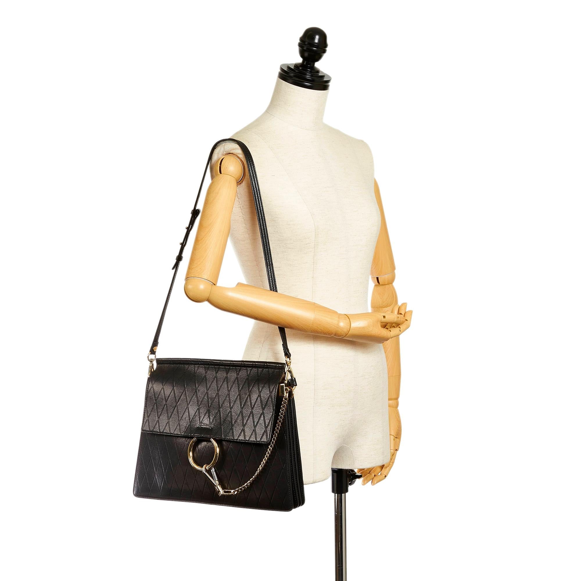 Chloe Faye Quilted Leather Shoulder Bag (SHG-33784)