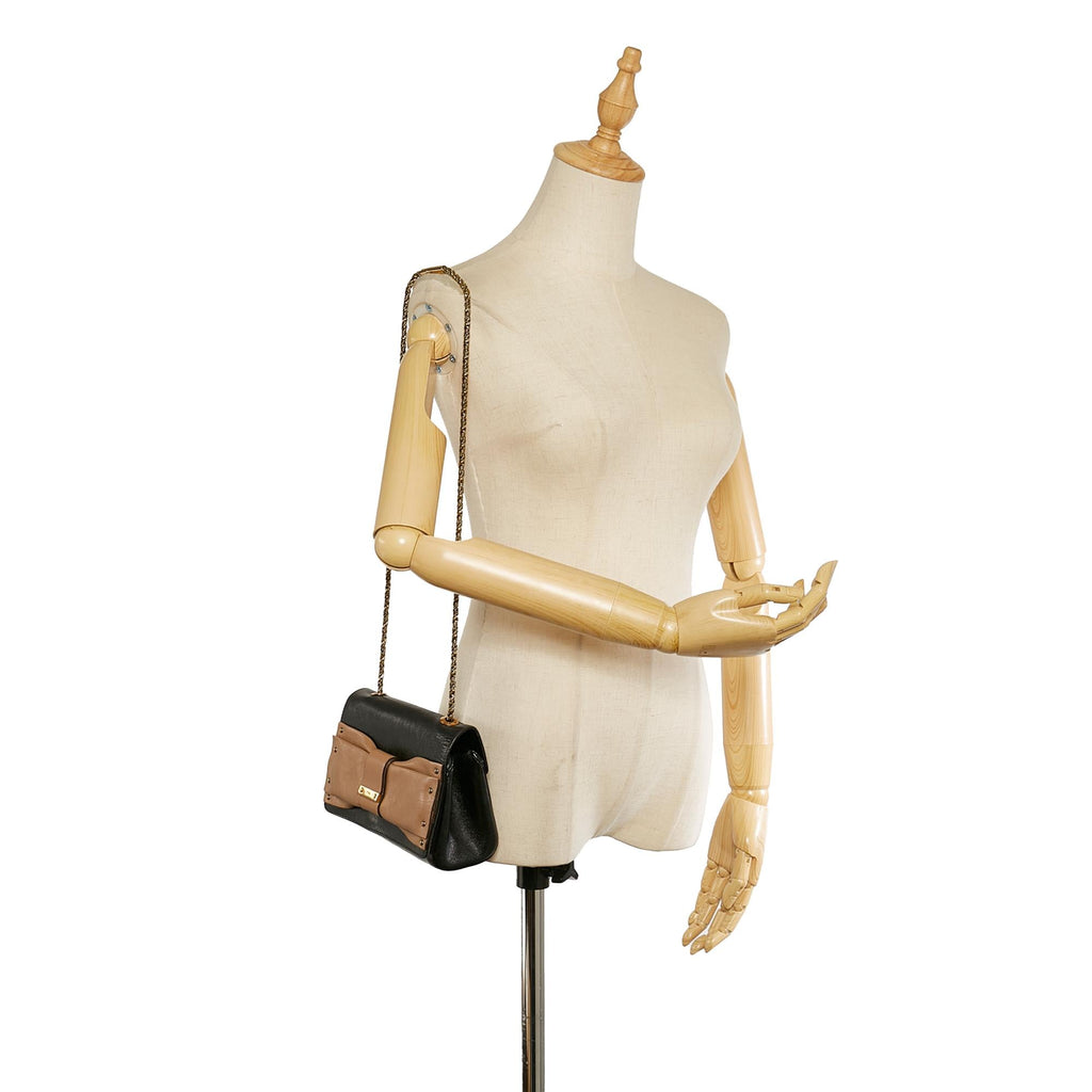 Chloe June Bow Flap Shoulder Bag (SHG-26643)