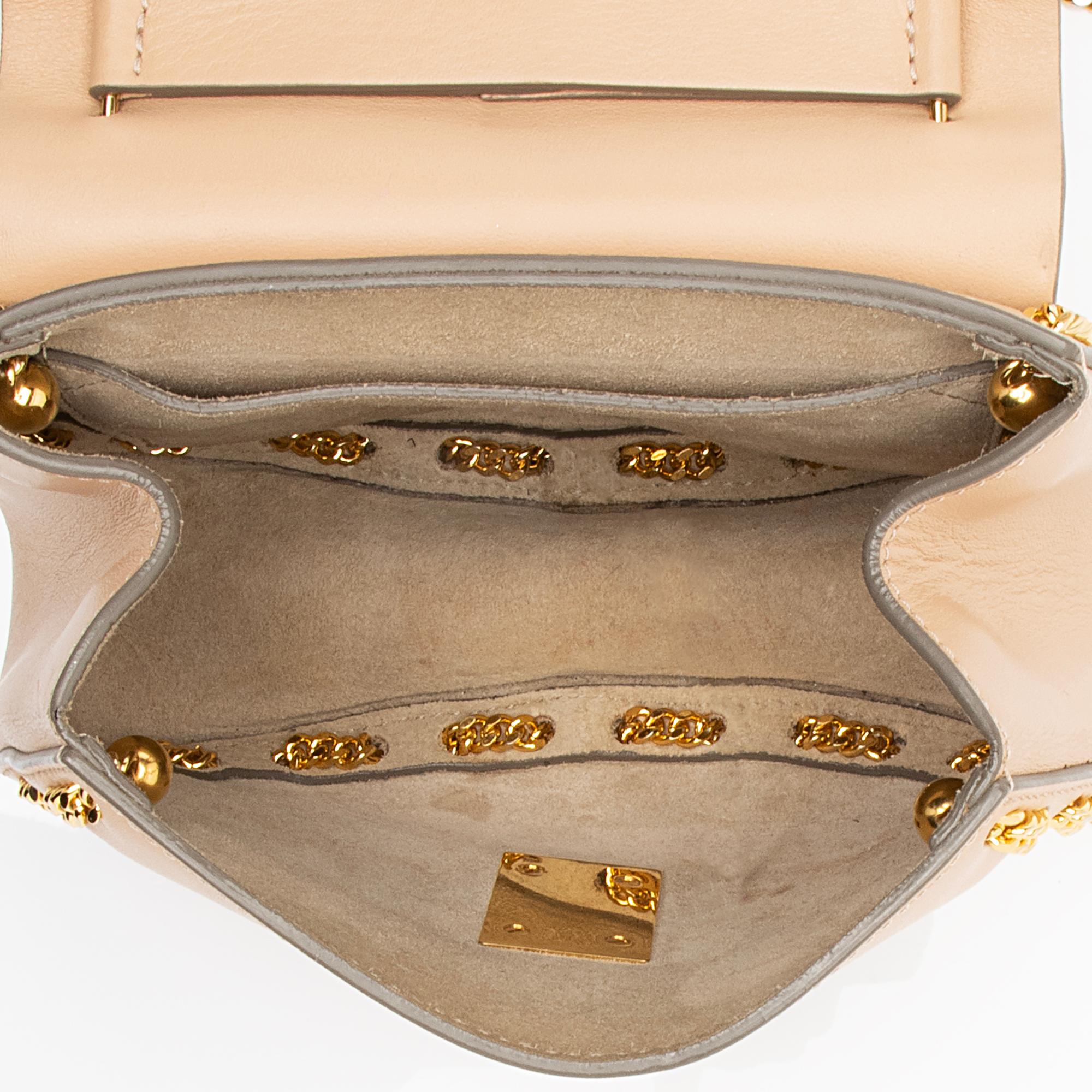 Chloe Lambskin Drew Chain Embellished Mini Shoulder Bag (SHF-23119)