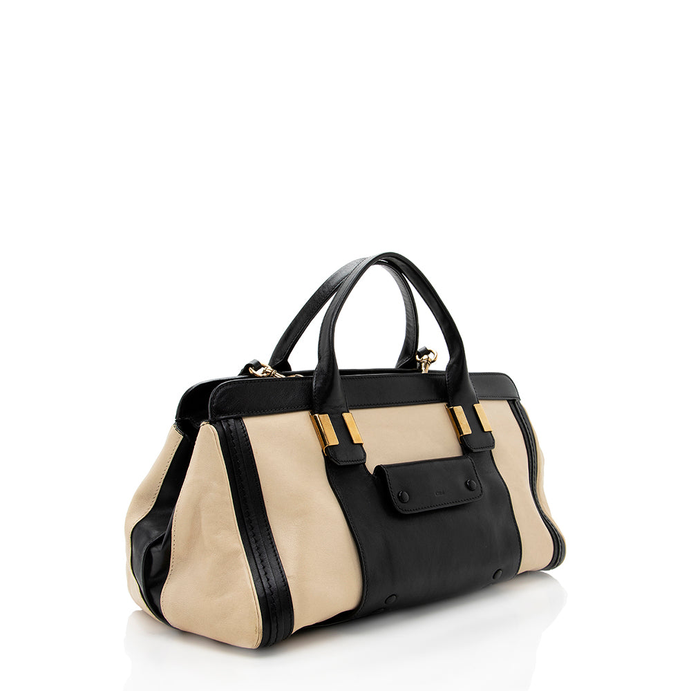 Chloe Leather Alice Medium Satchel (SHF-18244)