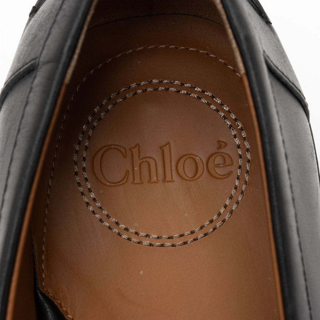 Chloe Leather C Loafers - Size 7 / 37 (SHF-BSwxvS)