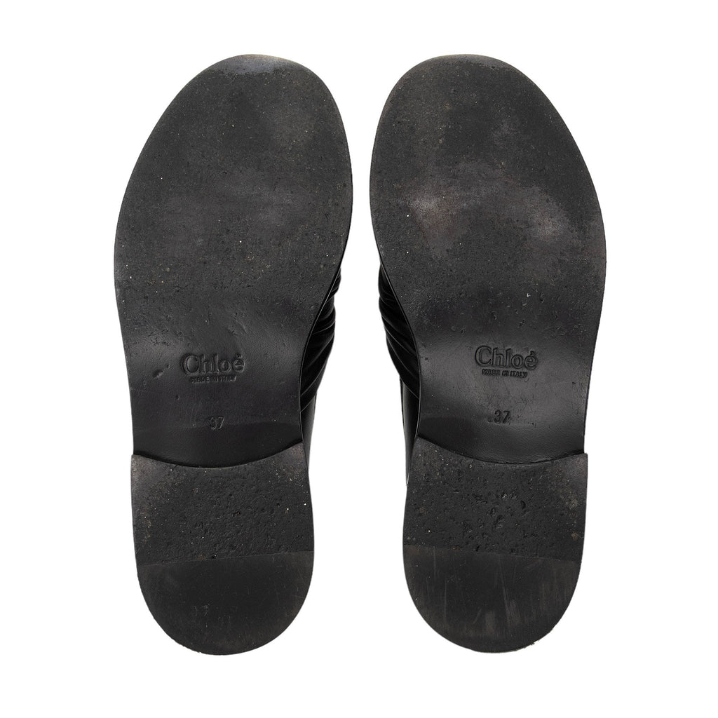 Chloe Leather C Loafers - Size 7 / 37 (SHF-BSwxvS)