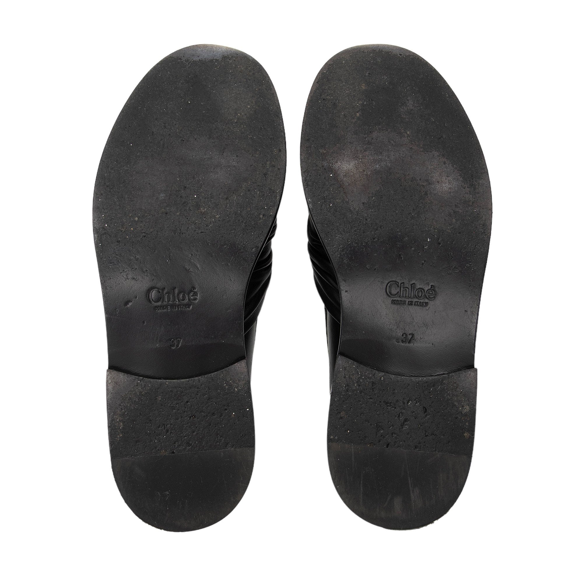 Chloe Leather C Loafers - Size 7 / 37 (SHF-BSwxvS)