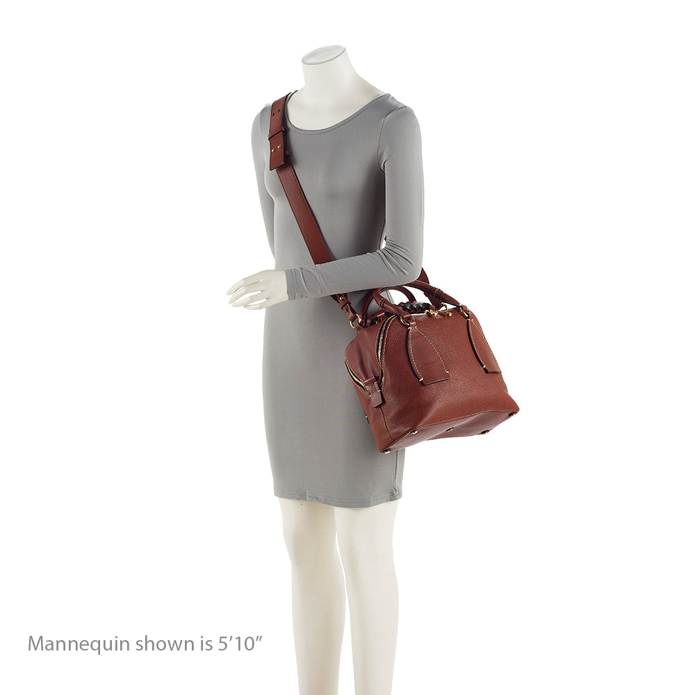 Chloe Leather Daria Medium Satchel (SHF-19937)