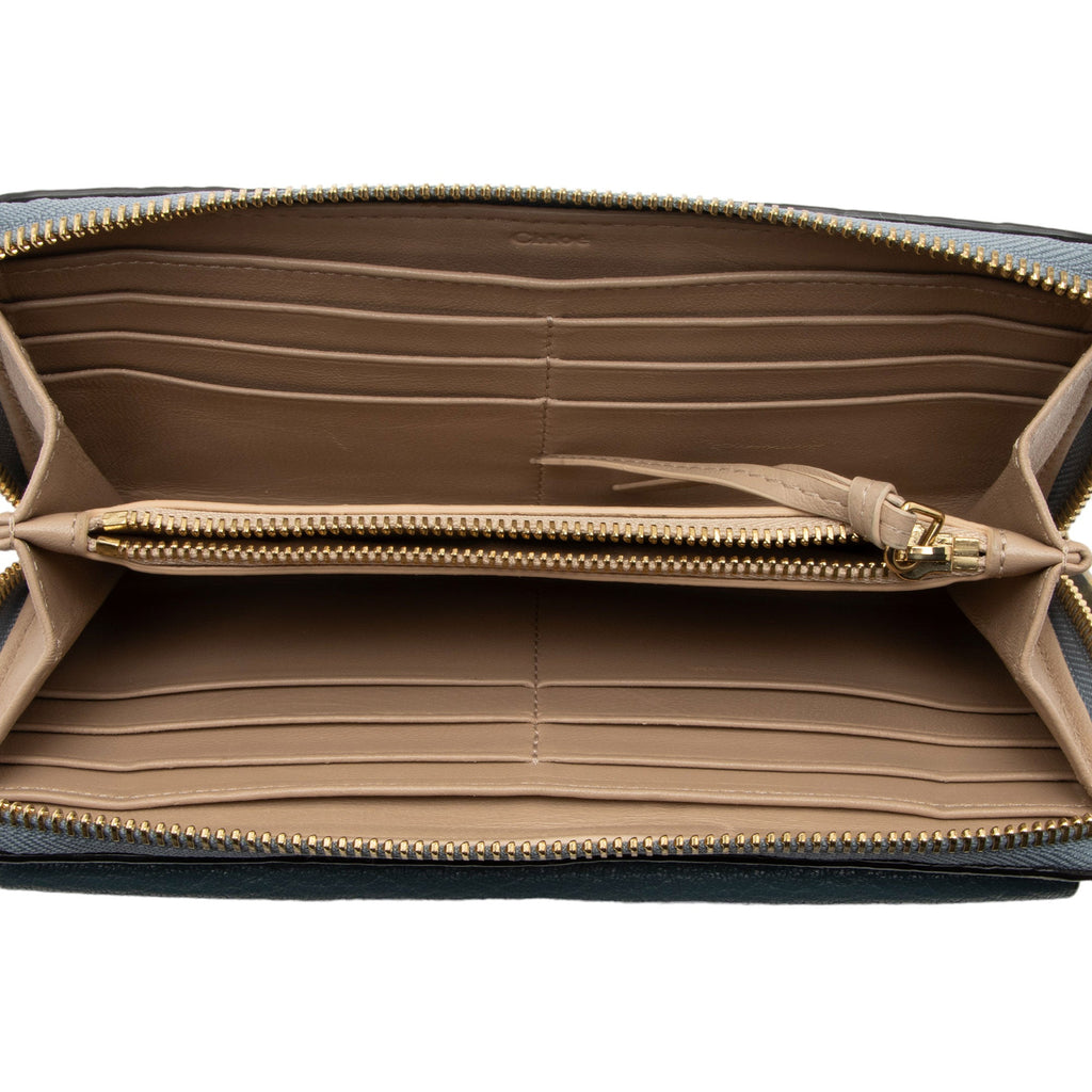 Chloe Leather Drew Long Wallet (SHF-sVFRNT)