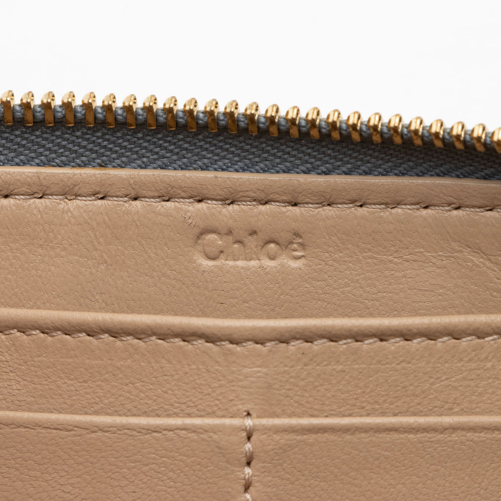 Chloe Leather Drew Long Wallet (SHF-sVFRNT)