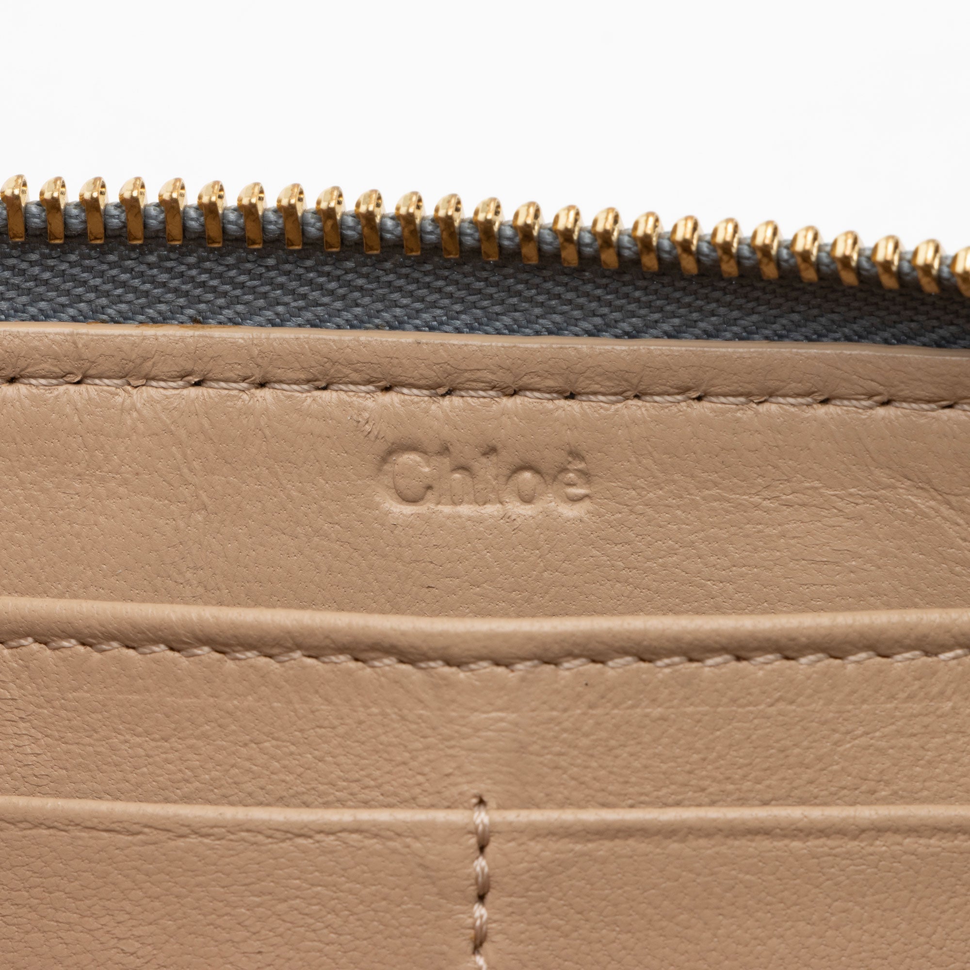 Chloe Leather Drew Long Wallet (SHF-sVFRNT)