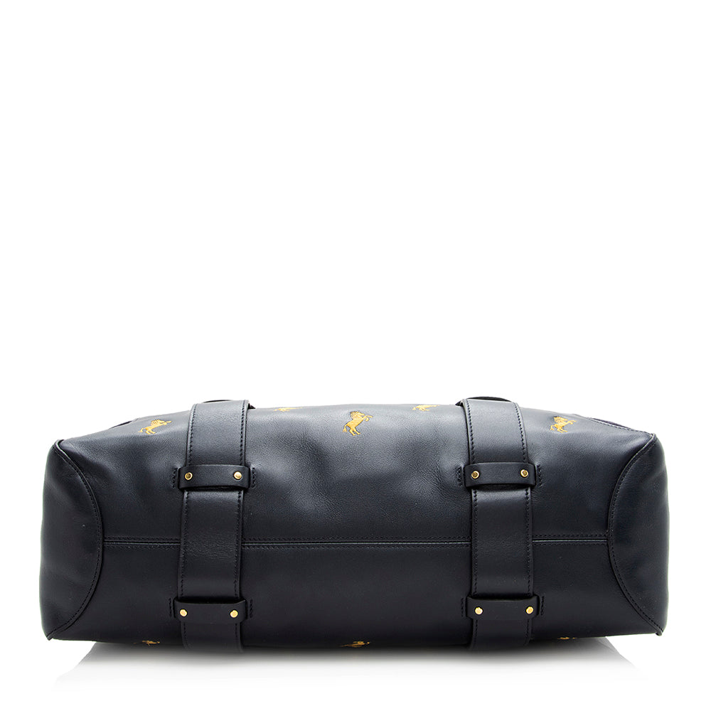 Chloe Leather Embroidered Little Horses Tao Tote