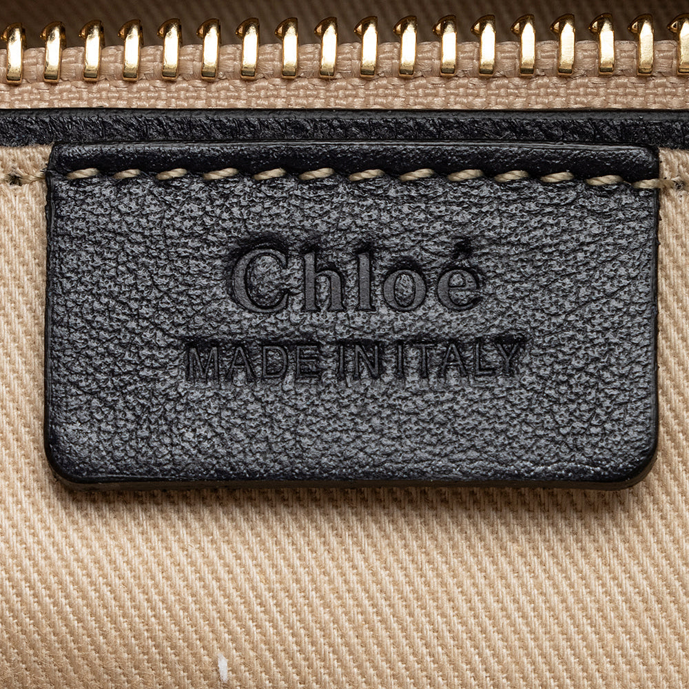 Chloe Leather Embroidered Little Horses Tao Tote