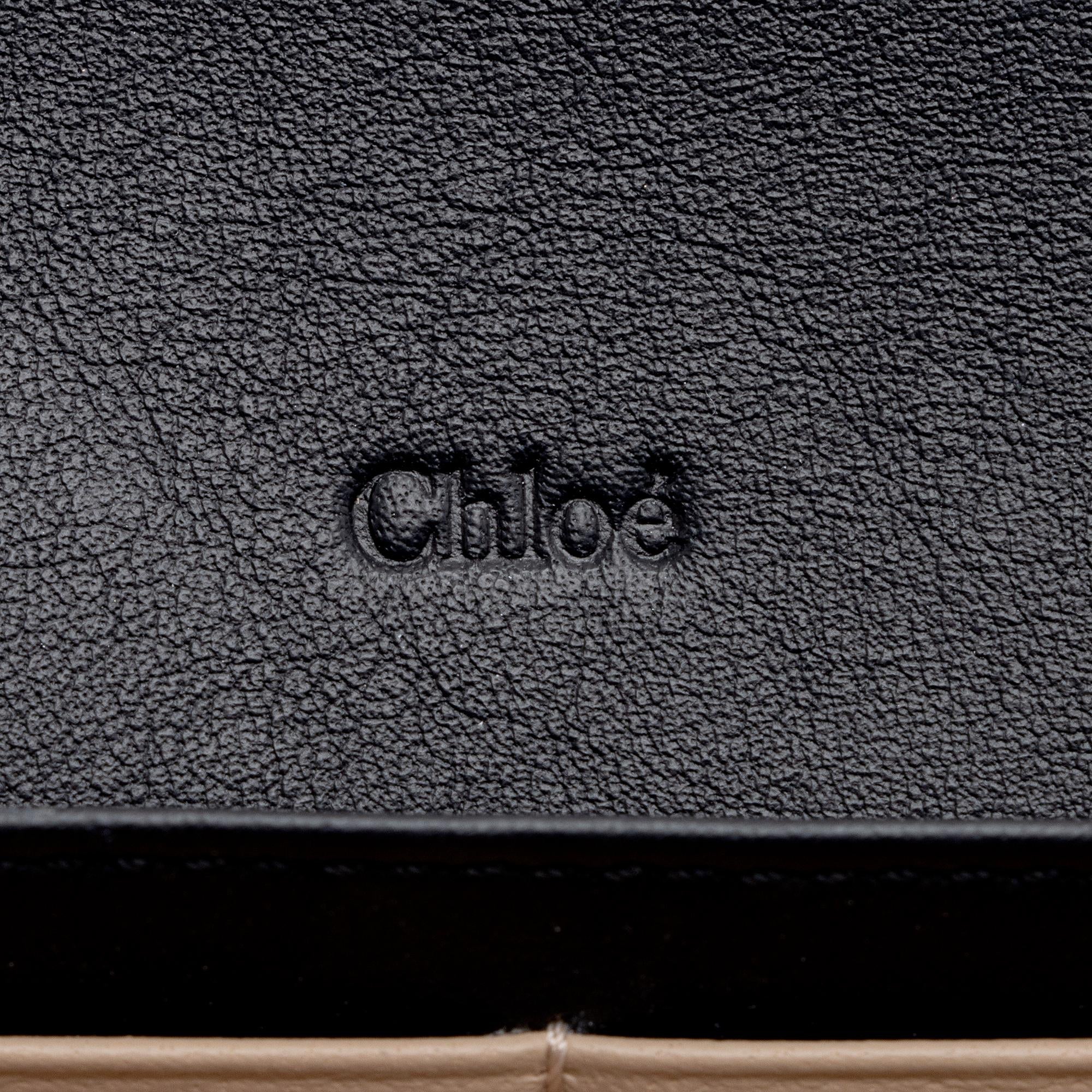 Chloe Leather Logo Vick Flap Wallet (SHF-22550)