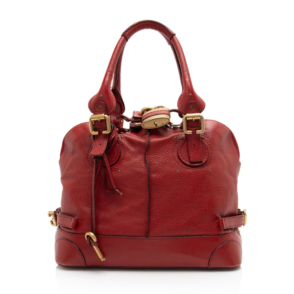 Chloe Leather Paddington Dome Satchel (SHF-cx83UC)