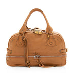 Chloe Leather Paddington Zippered Medium Satchel (SHF-20073)