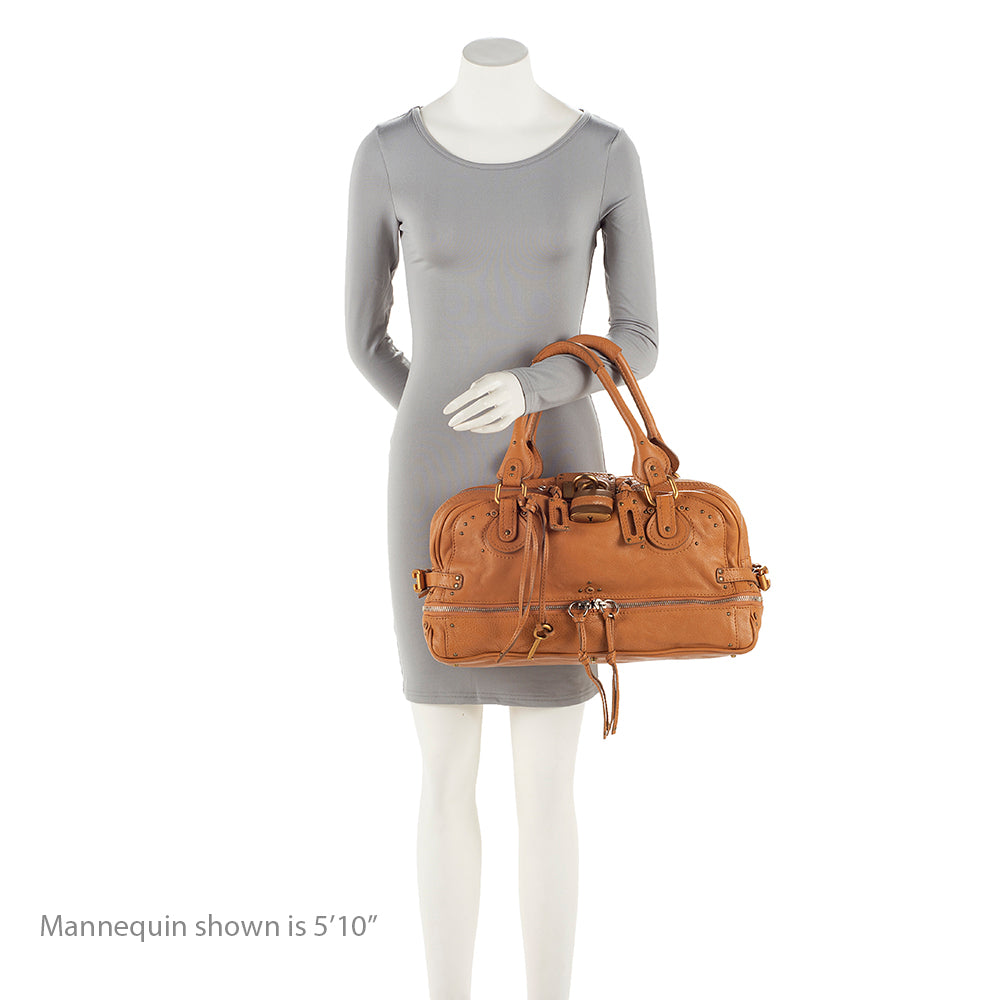 Chloe Leather Paddington Zippered Medium Satchel (SHF-20073)