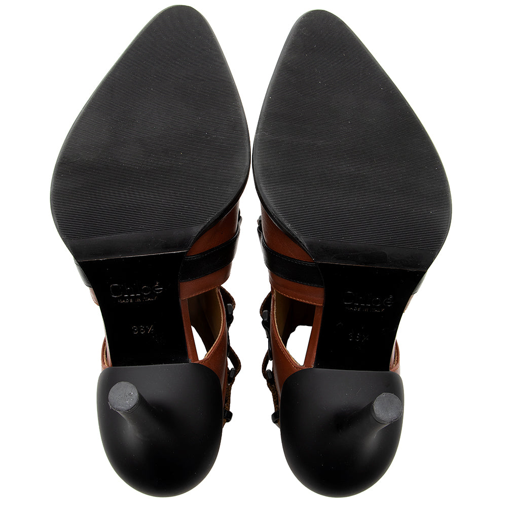 Chloe Leather Tracy Ankle Boots - Size 6.5 / 36.5 (SHF-18837)