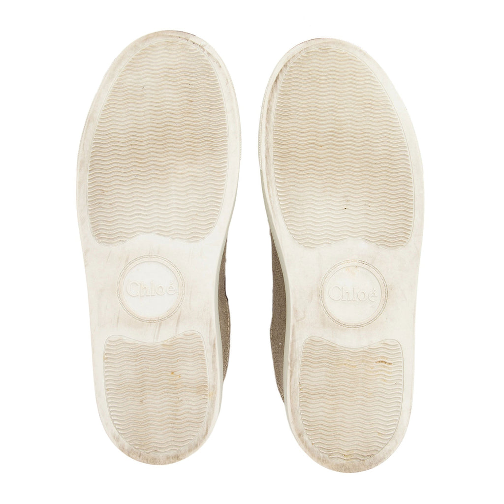 Chloe Linen Calfskin Lauren Sneakers - Size 8 / 38 (SHF-0nouT4)