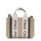 Chloe Linen Canvas Woody Mini Tote (SHF-5WdQnO)