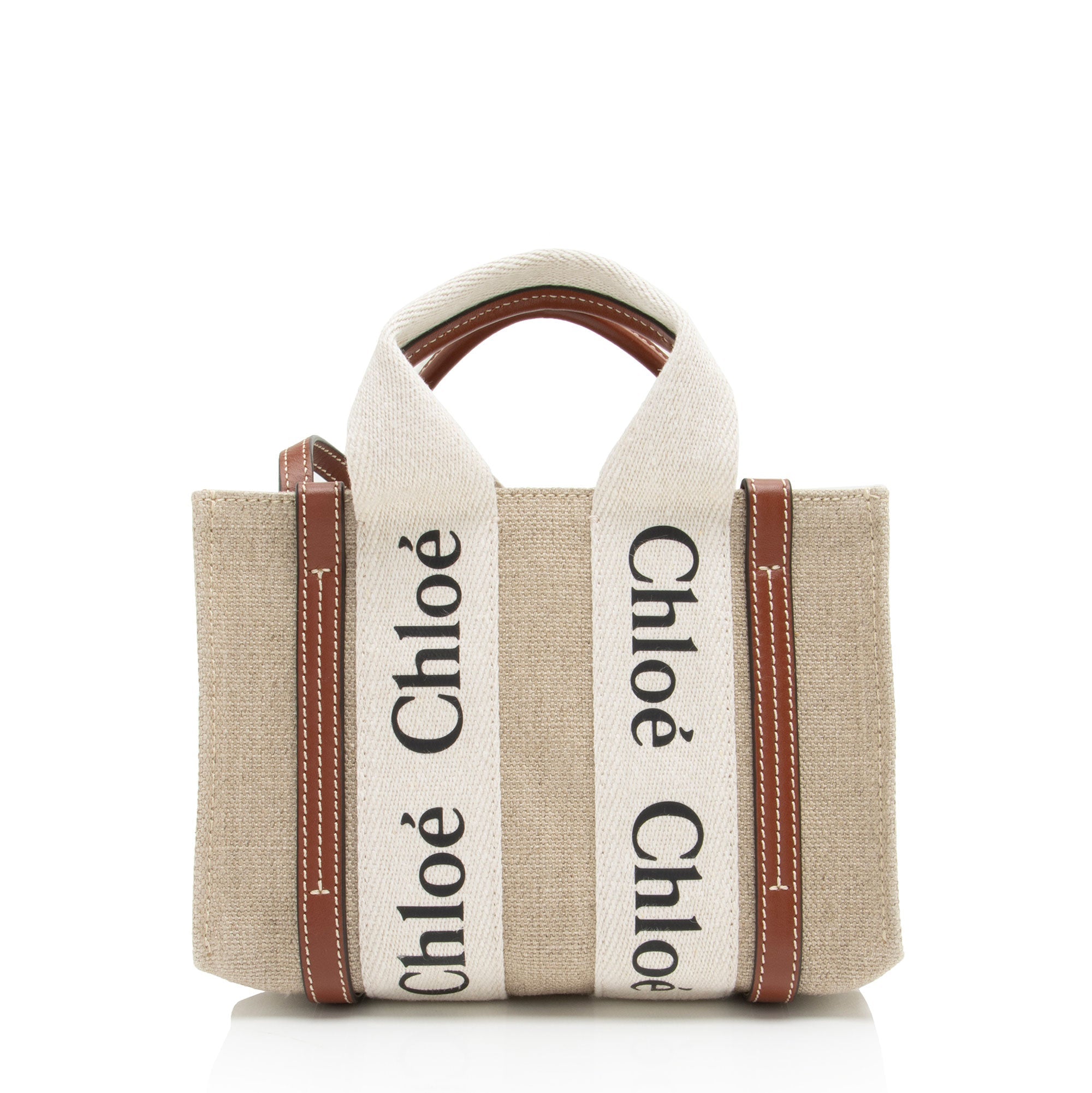 Chloe Linen Canvas Woody Mini Tote
