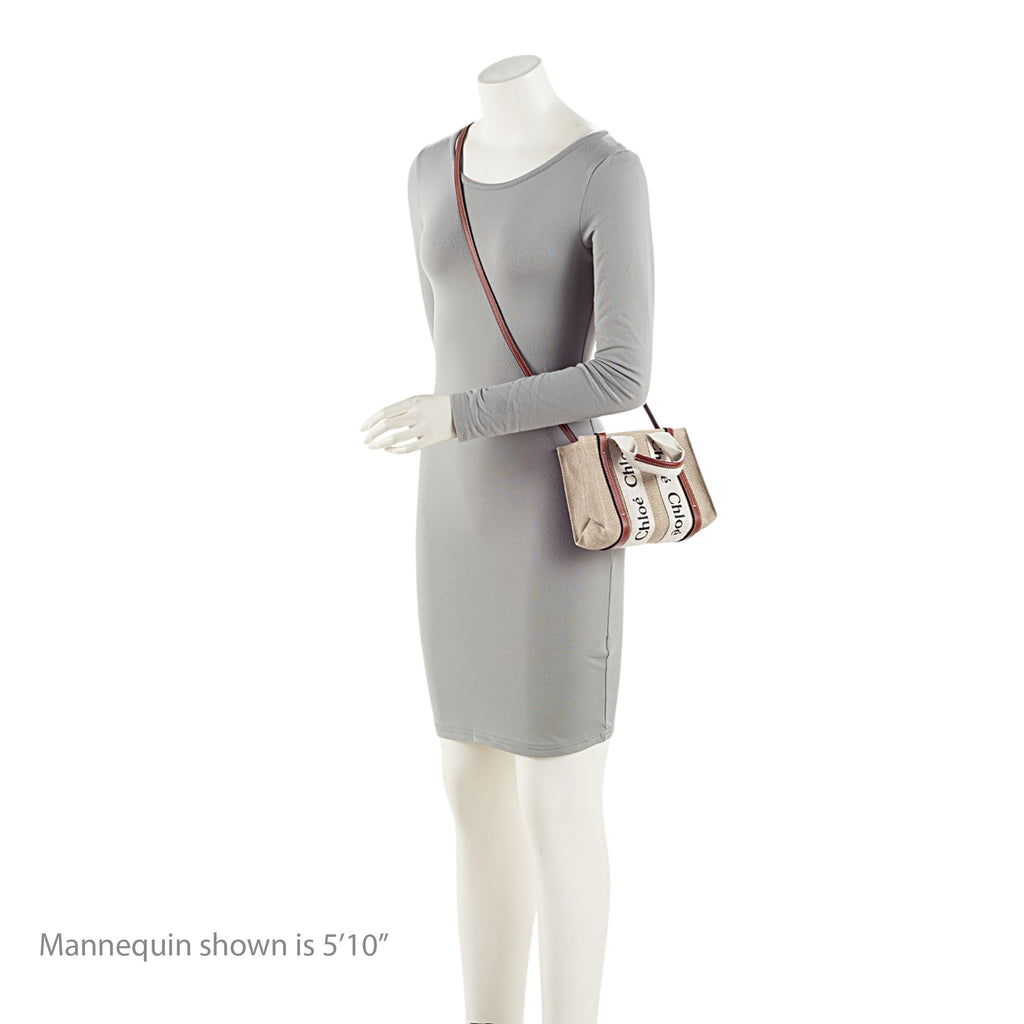Chloe Linen Canvas Woody Mini Tote