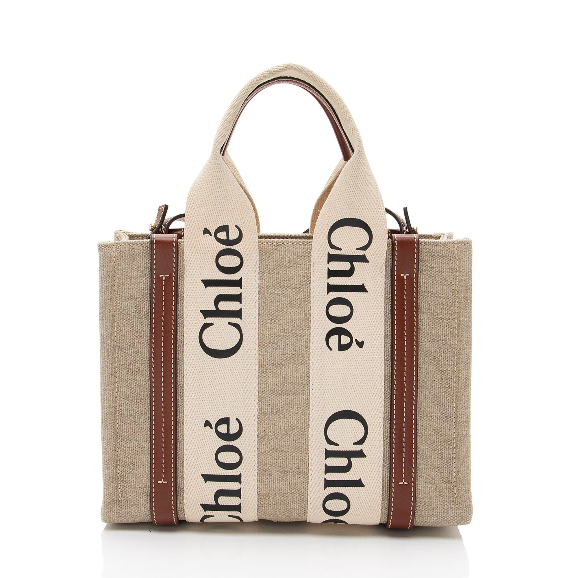 Chloe Linen Canvas Woody Small Tote