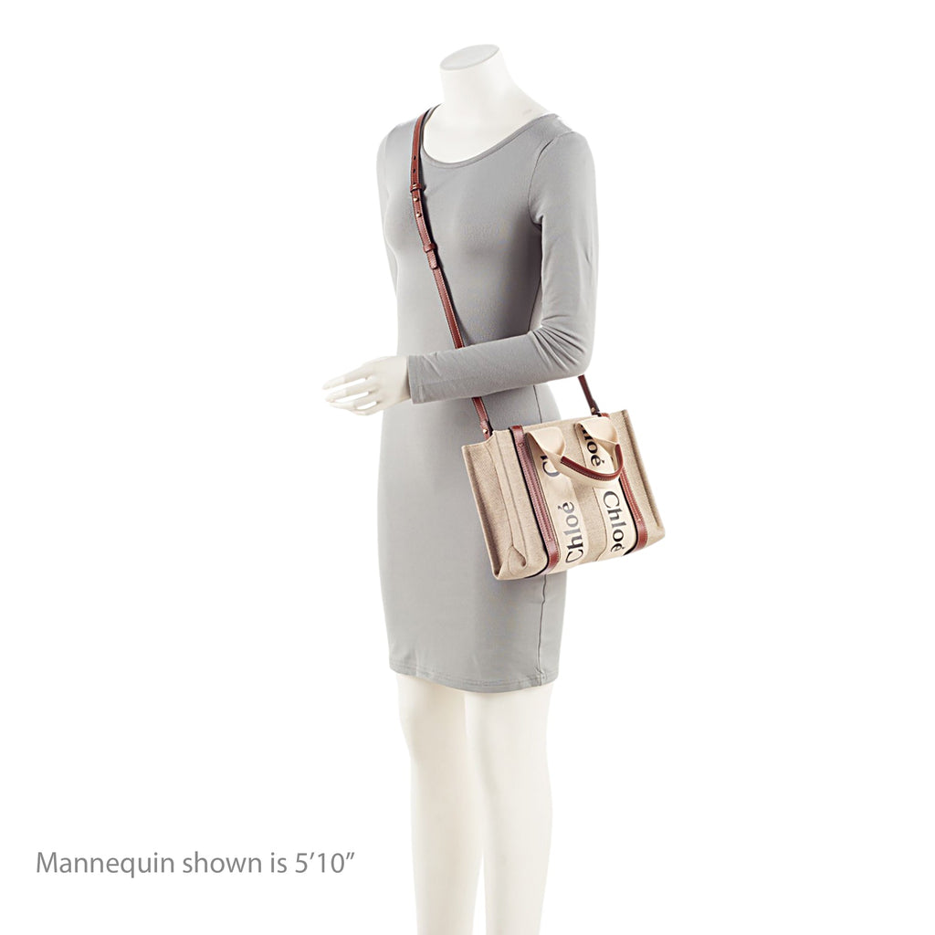 Chloe Linen Canvas Woody Small Tote