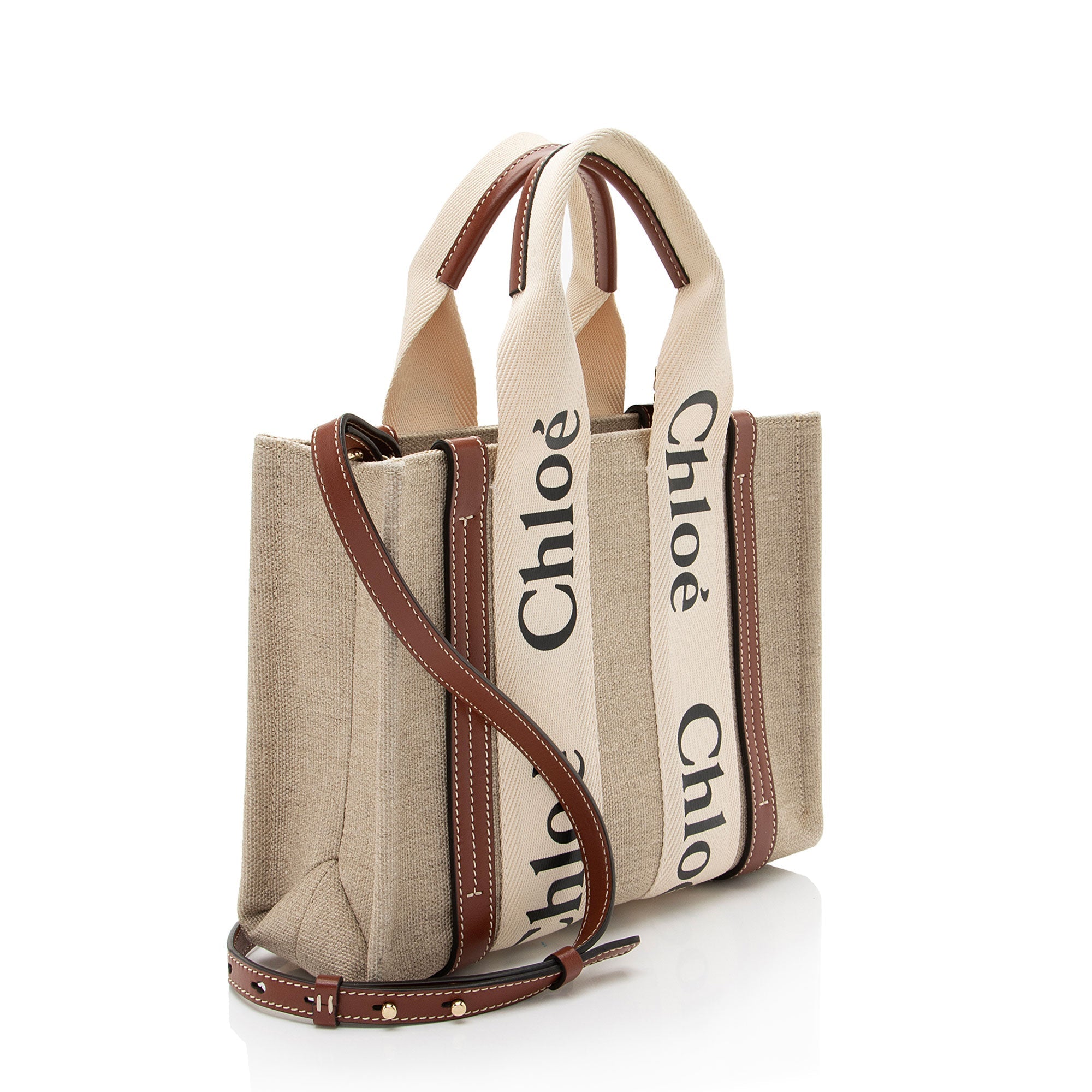 Chloe Linen Canvas Woody Small Tote