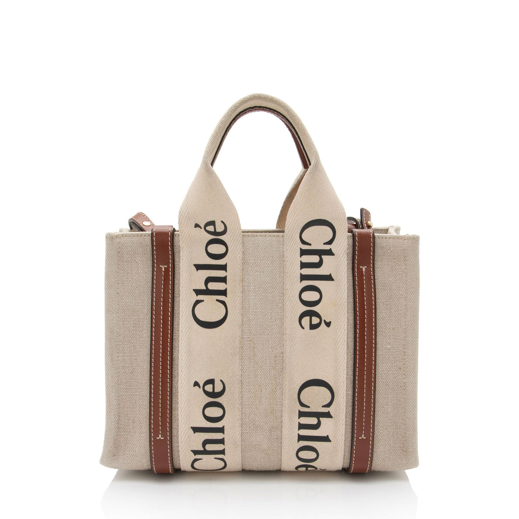 Chloe Linen Canvas Woody Small Tote