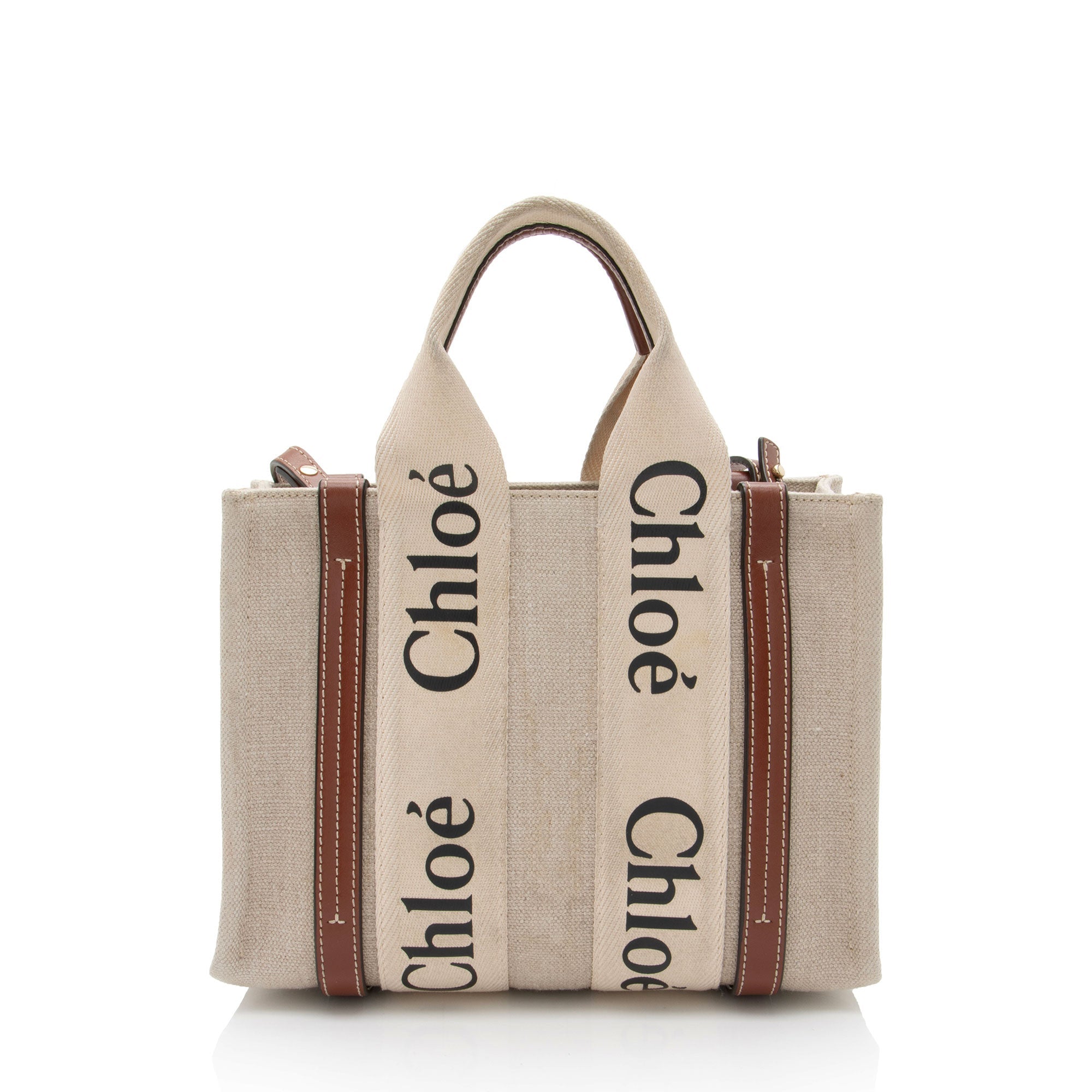 Chloe Linen Canvas Woody Small Tote