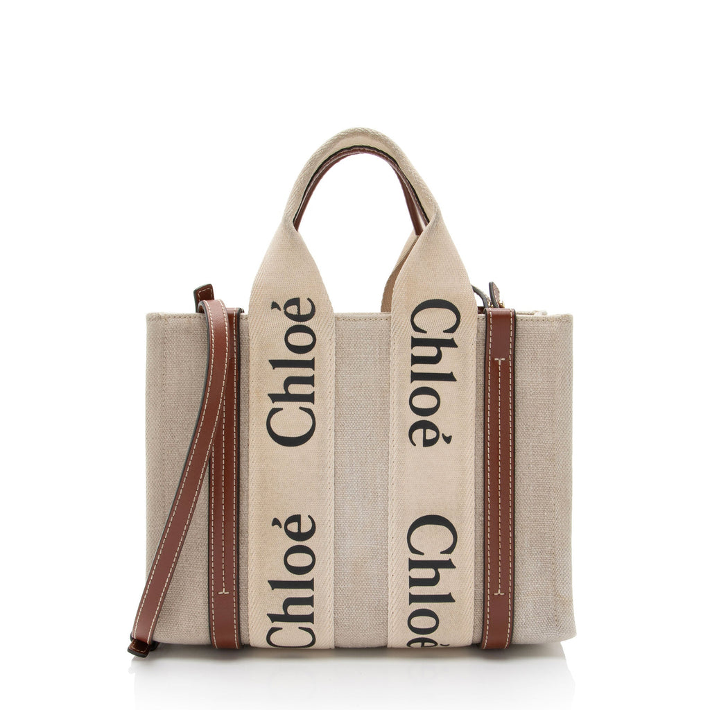Chloe Linen Canvas Woody Small Tote