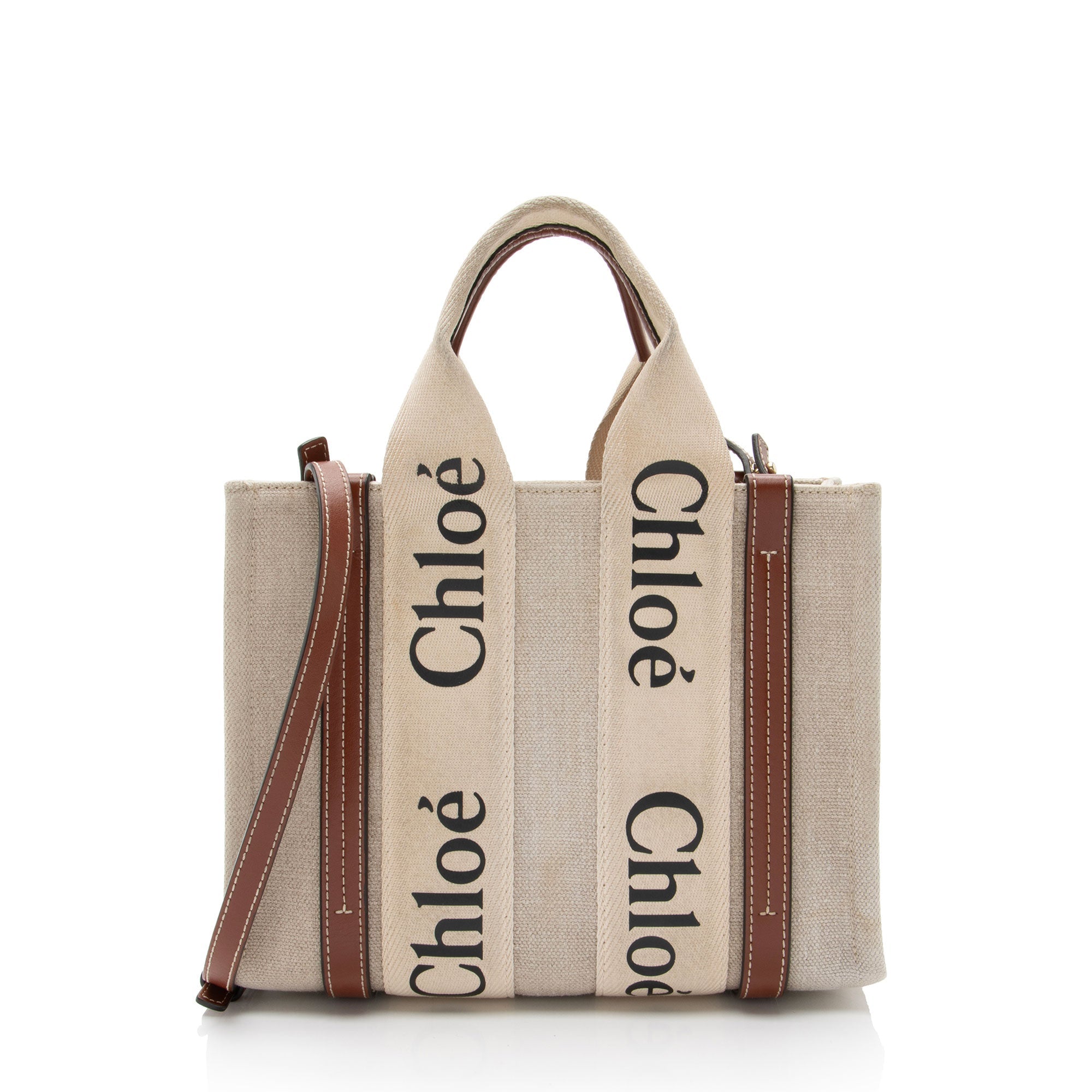 Chloe Linen Canvas Woody Small Tote