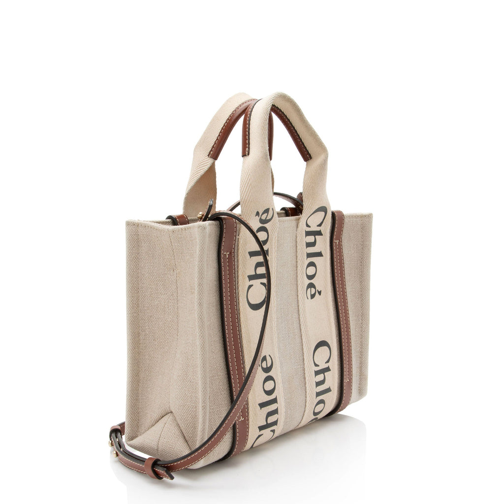 Chloe Linen Canvas Woody Small Tote