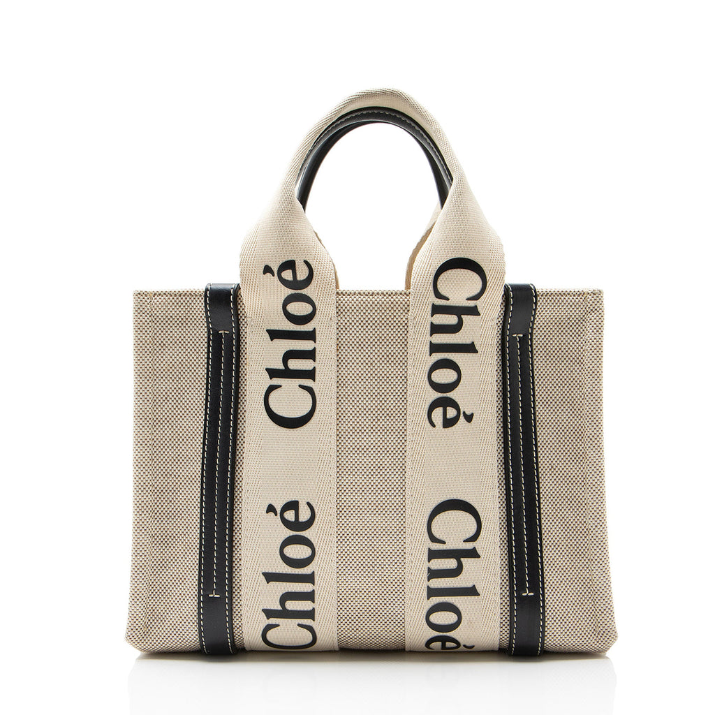 Chloe Linen Canvas Woody Small Tote