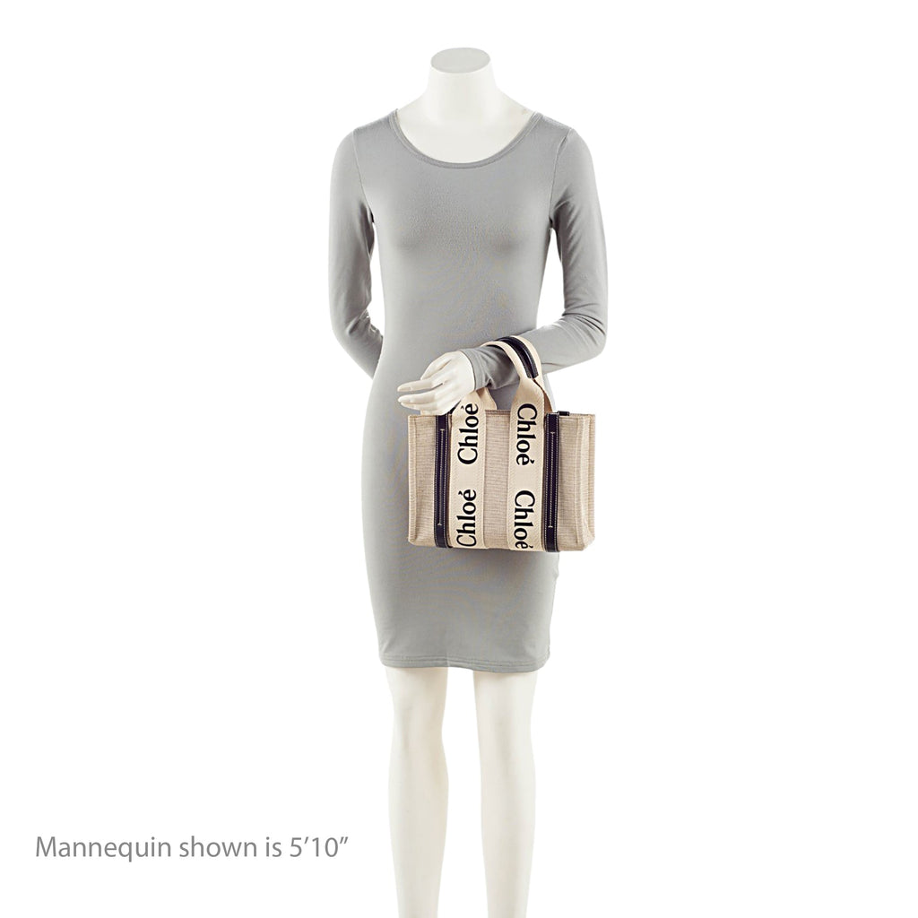 Chloe Linen Canvas Woody Small Tote