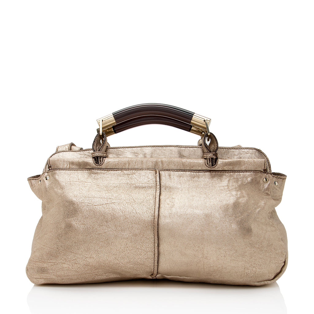Chloe Metallic Lambskin Saskia Medium Satchel (SHF-22482)