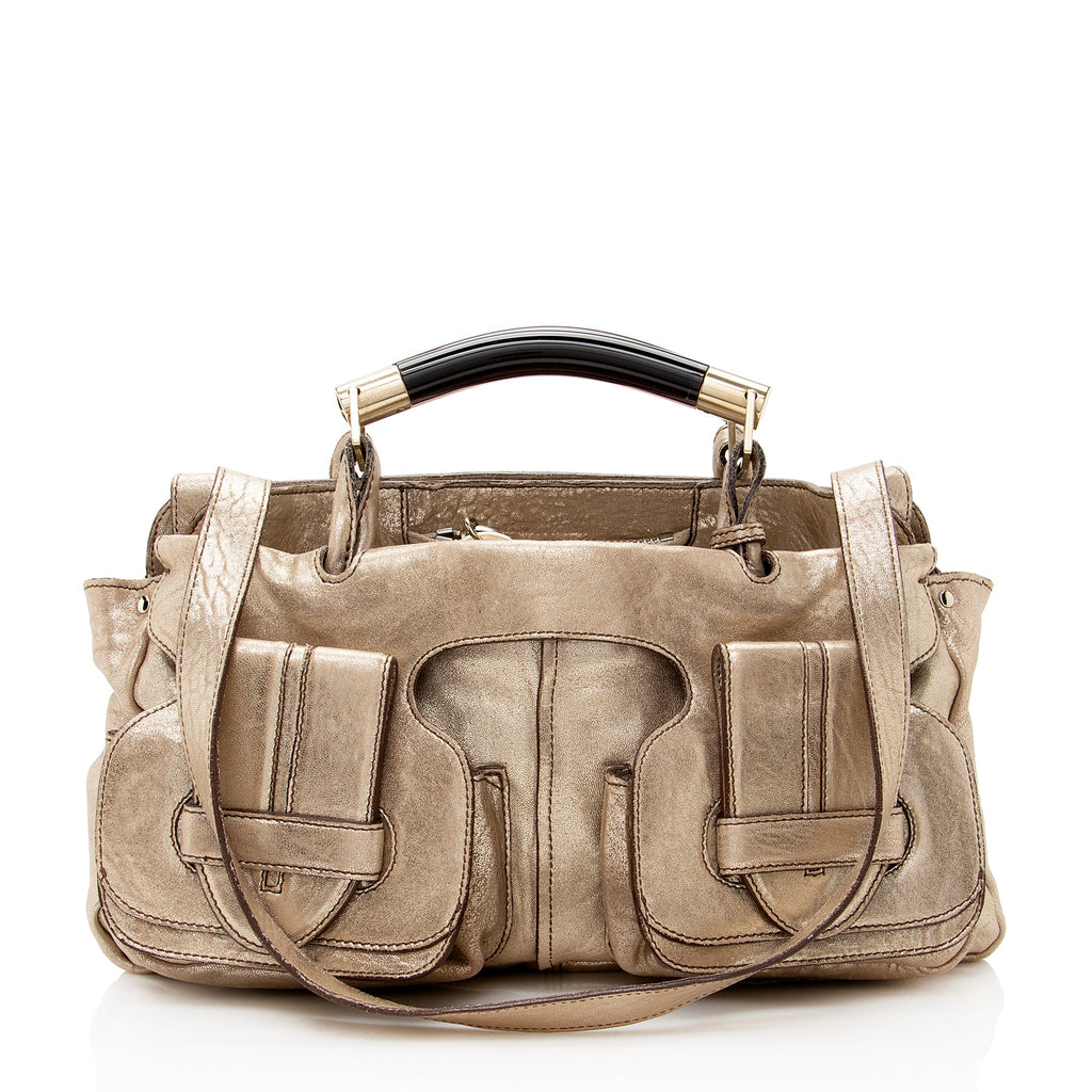 Chloe Metallic Lambskin Saskia Medium Satchel (SHF-22482)