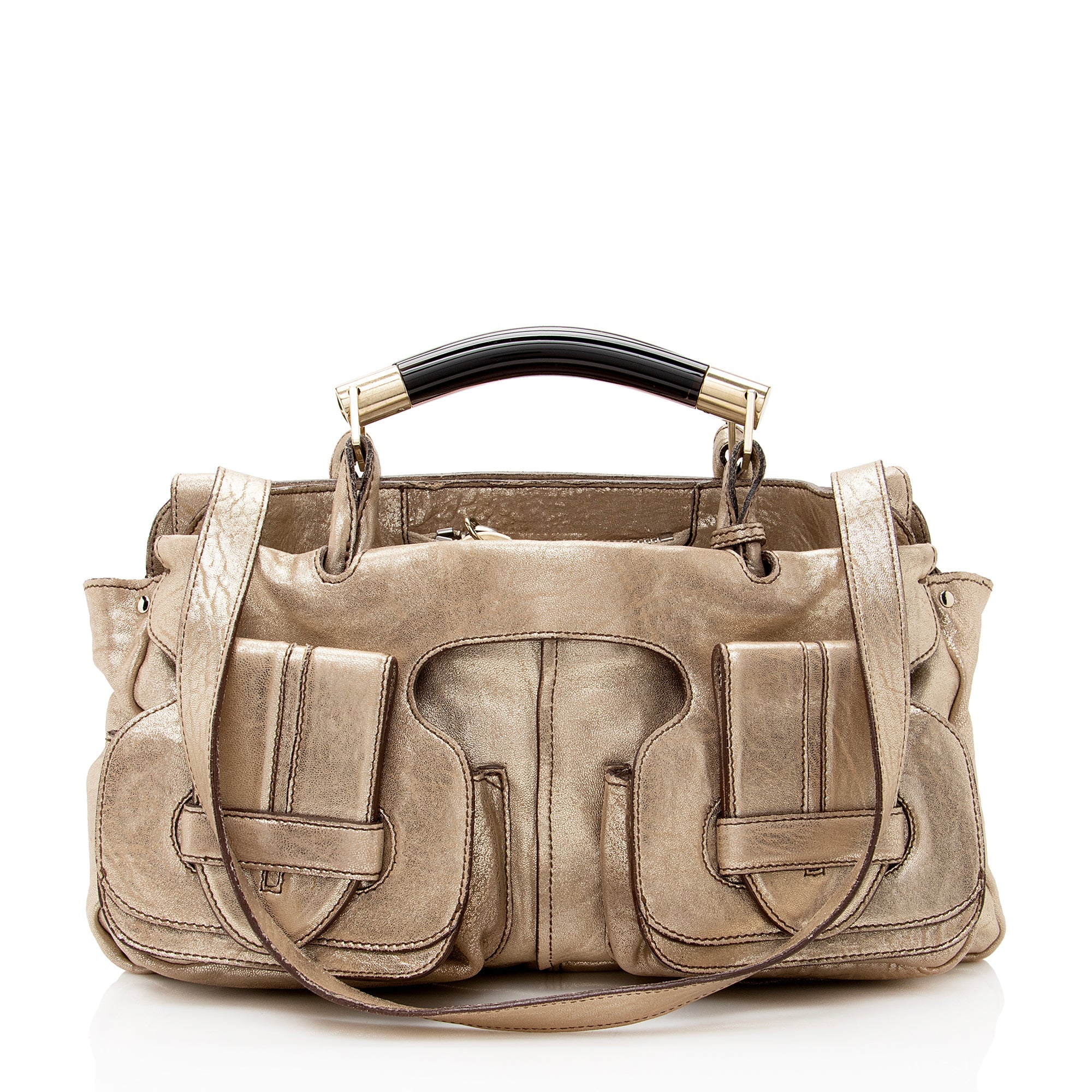 Chloe Metallic Lambskin Saskia Medium Satchel (SHF-22482)