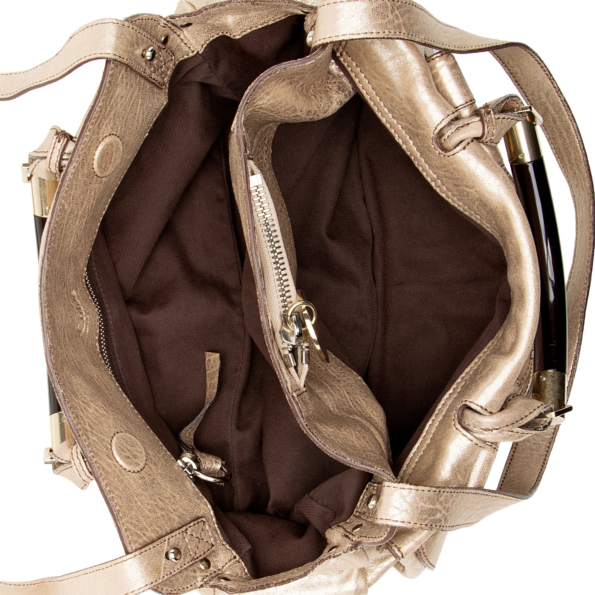 Chloe Metallic Lambskin Saskia Medium Satchel (SHF-22482)