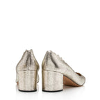 Chloe Metallic Leather Scalloped Lauren Pumps - Size 9.5 / 39.5 (SHF-17199)