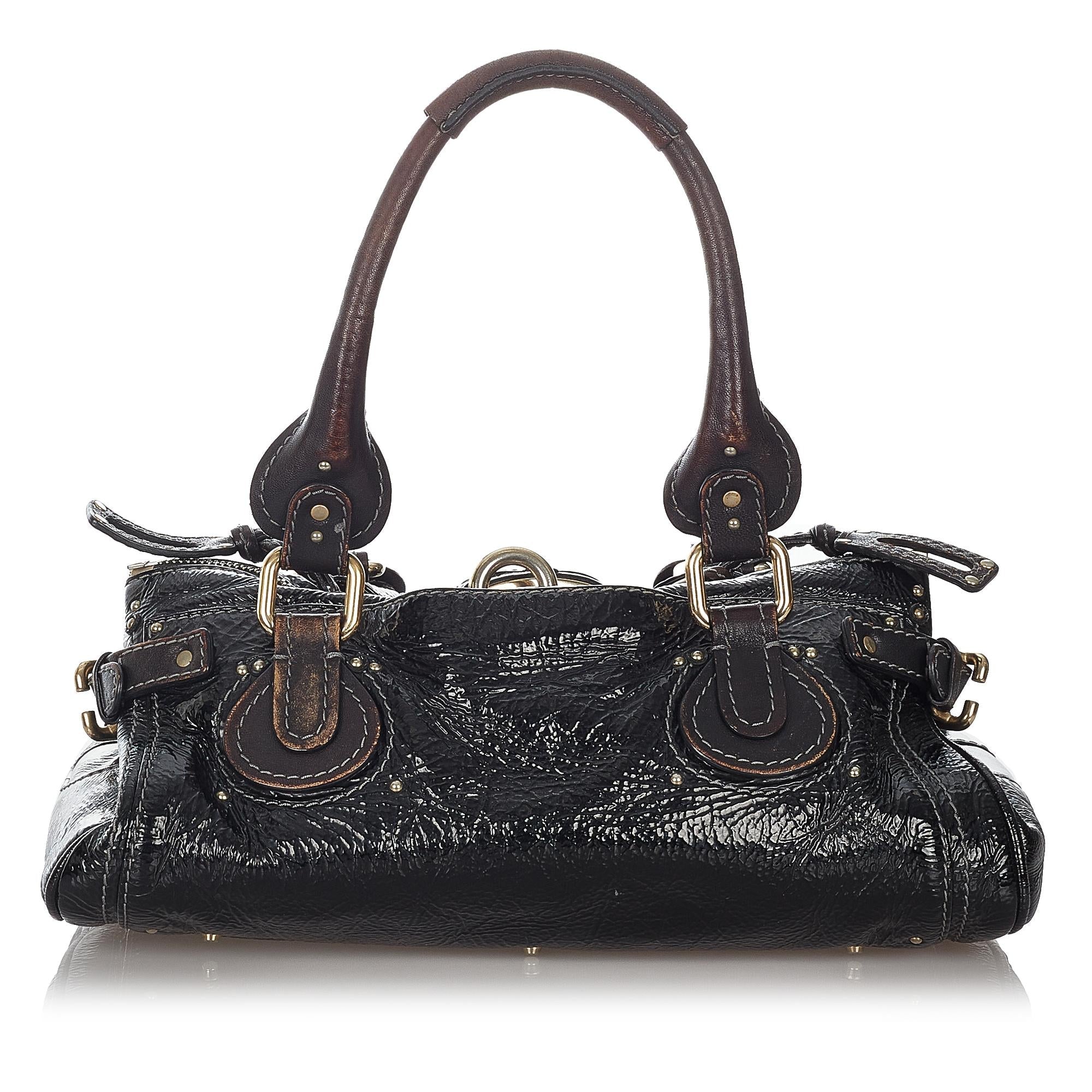 Chloe Paddington Patent Leather Handbag (SHG-26963)