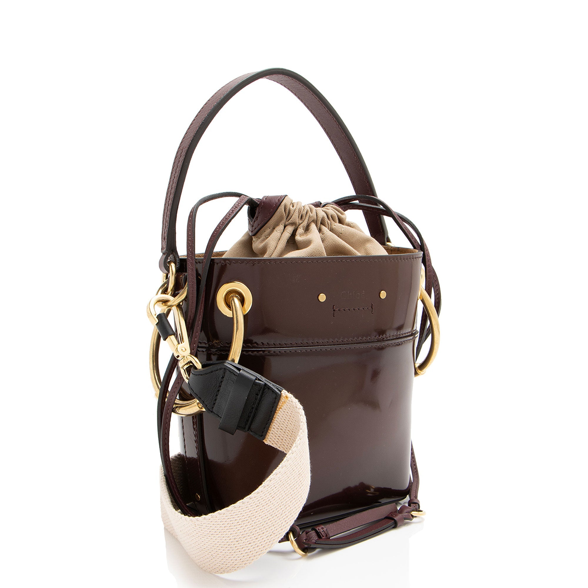 Chloe Patent Leather Roy Mini Bucket Bag