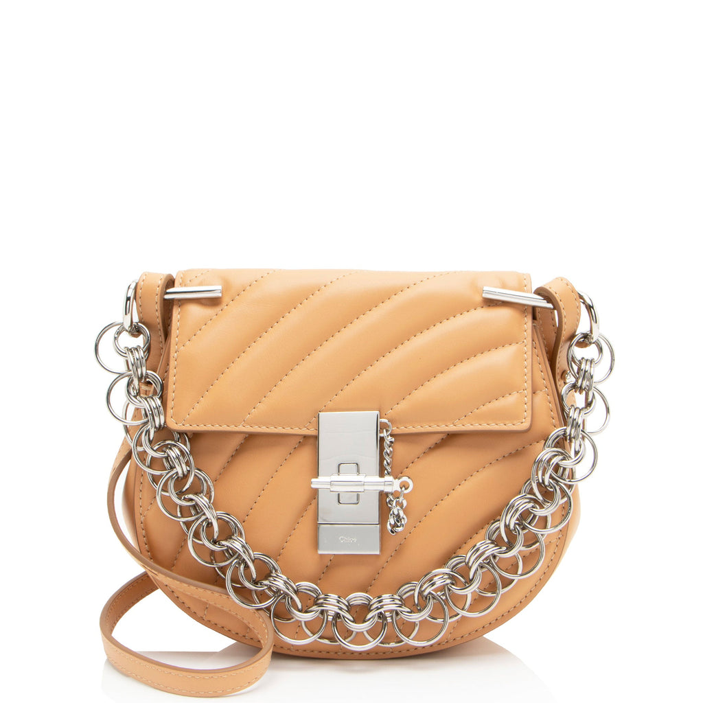 Chloe Quilted Calfskin Drew Bijou Chain Mini Shoulder Bag