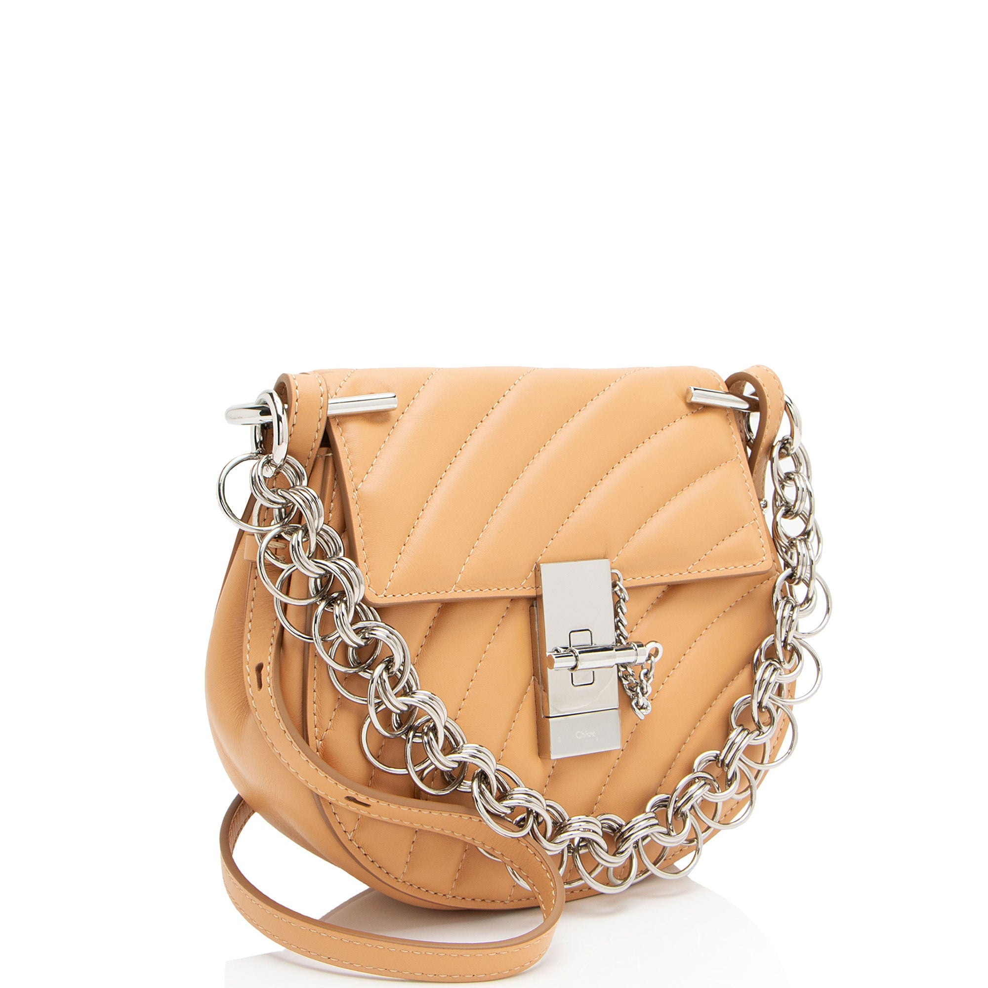 Chloe Quilted Calfskin Drew Bijou Chain Mini Shoulder Bag