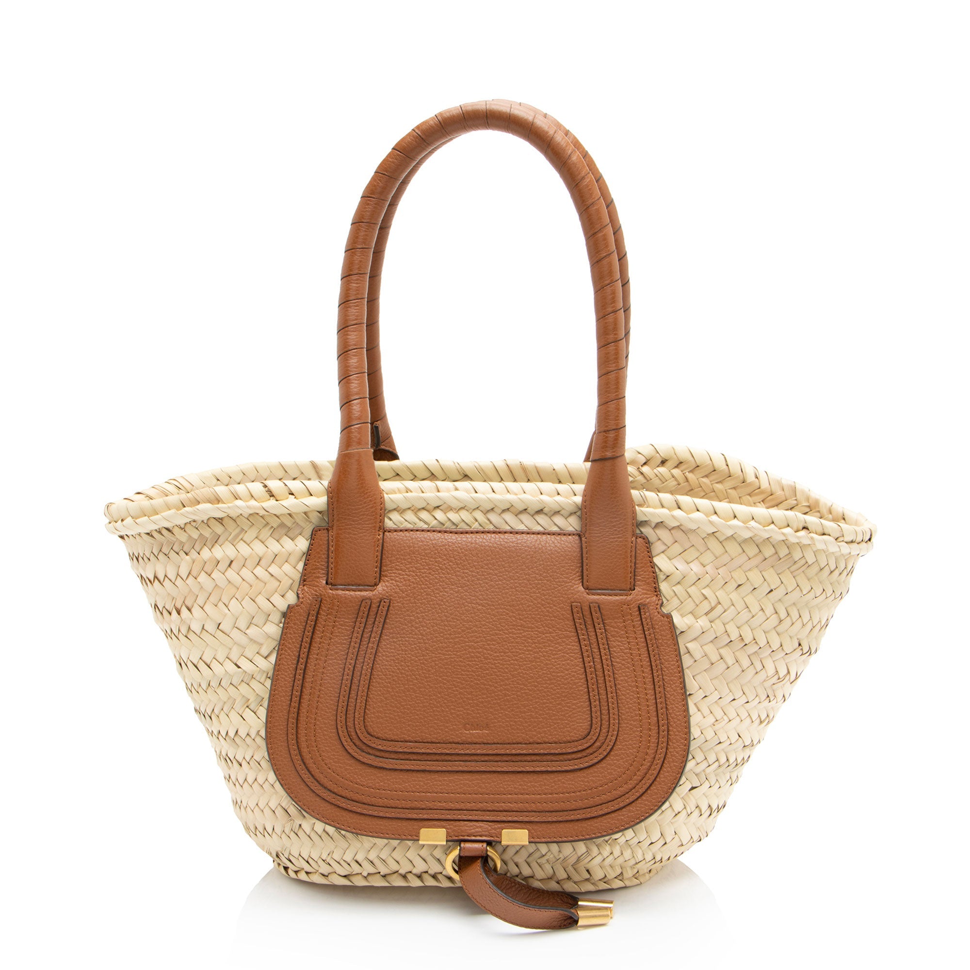 Chloe Raffia Marcie Basket E/W Tote