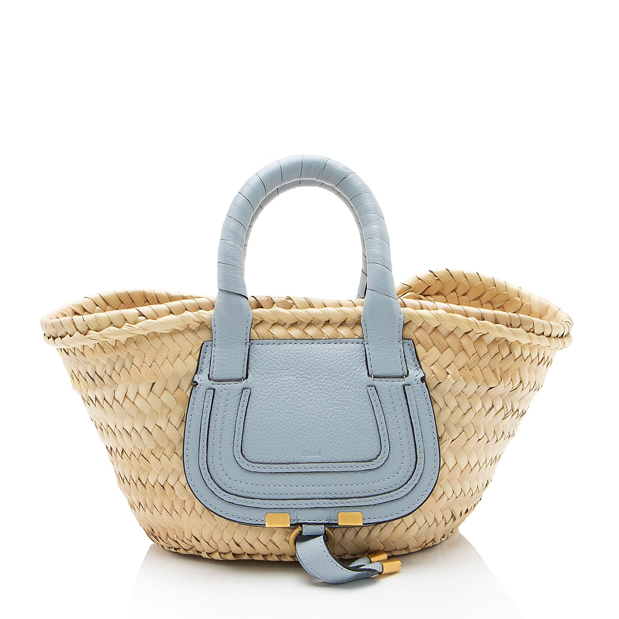 Chloe Raffia Marcie Basket E/W Mini Tote